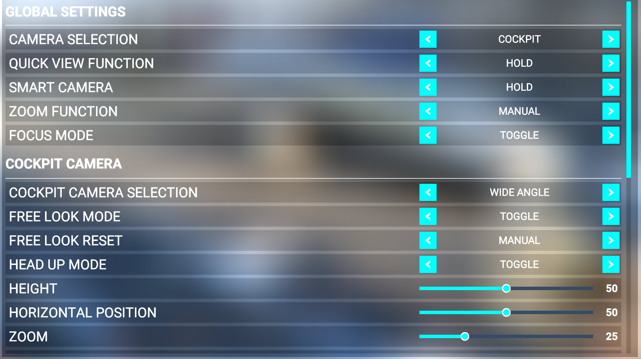 Microsoft Flight Simulator 2020 Camera Settings
