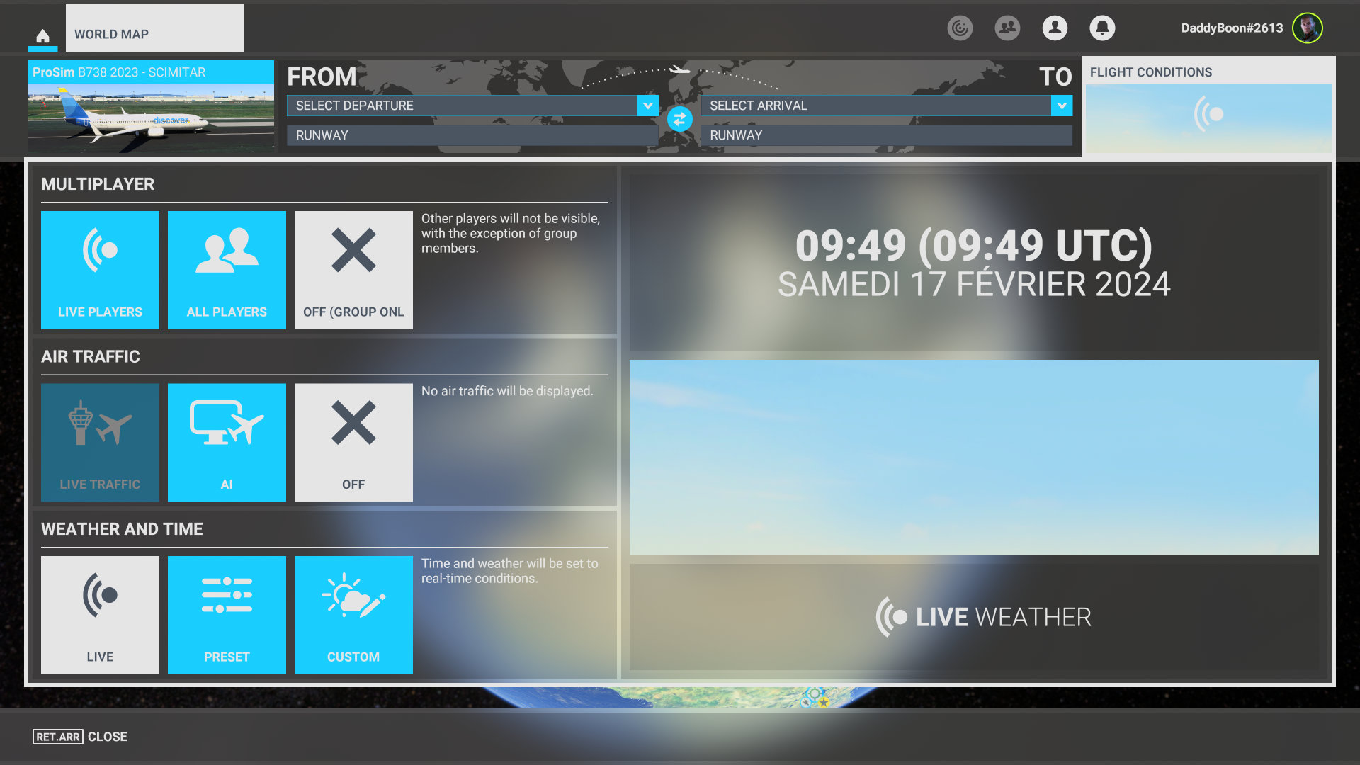 Microsoft Flight Simulator 2020 Flight Conditions Settings