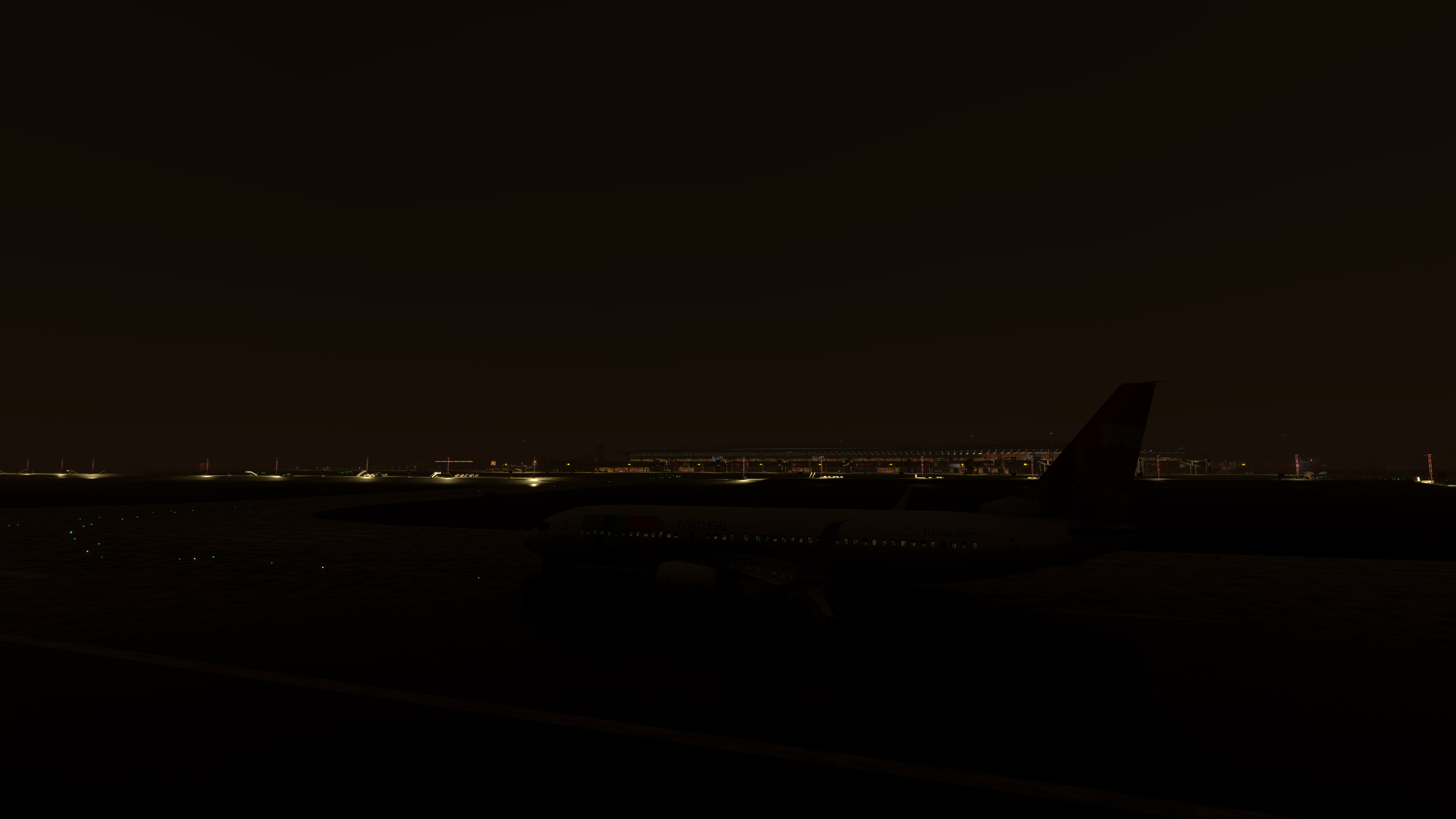 All lights OFF at LPPR, external view, external view (rainy night)