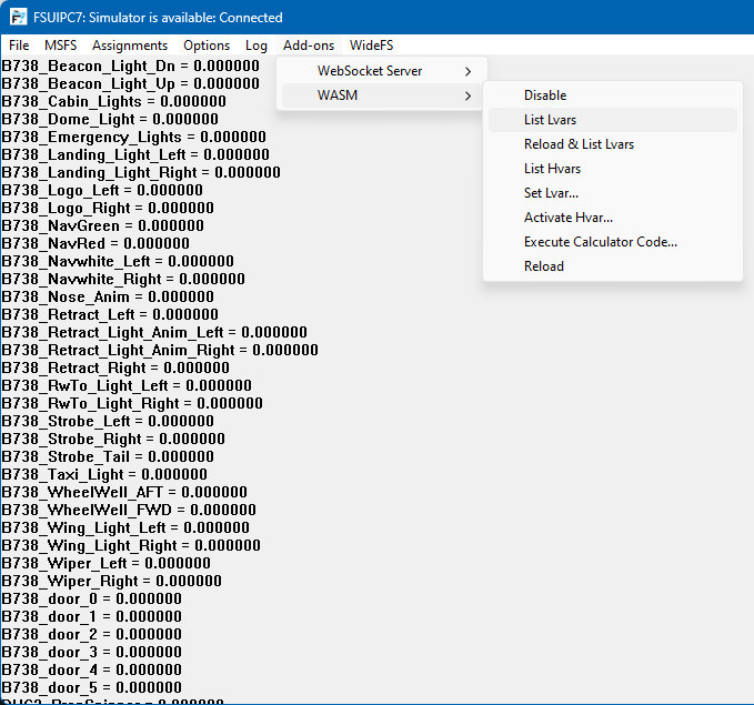 FSUIPC WASM Module must be installed and enabled…