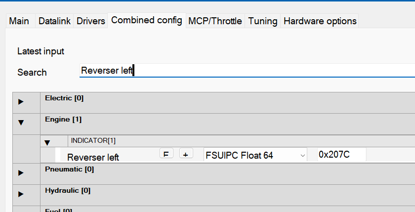 Add Gate FSUIPC Float 64 0x207C to Reverser Left…
